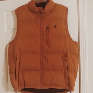 Timberland Mens Quilted Orange Vest